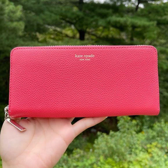 Kate Spade Margaux Zip Around Wallet Peach - Picture 2 of 8